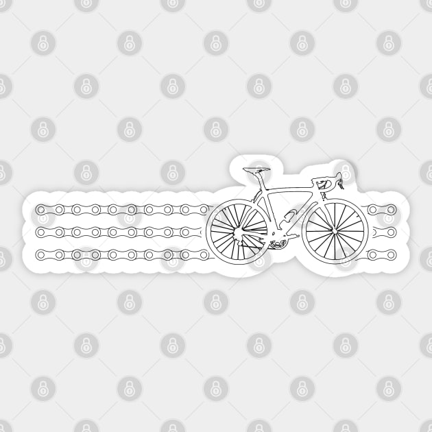 Bike Stripes White x 3 (Chain) Sticker by sher00